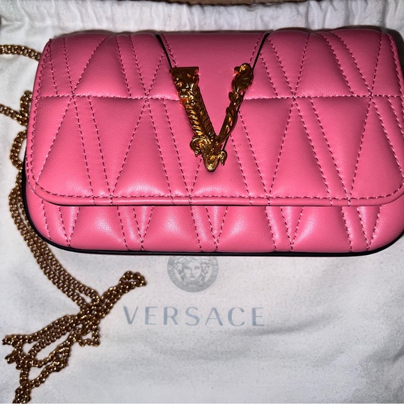 Versace Pink Mini Bag with Gold Chain - Picture 1 of 8